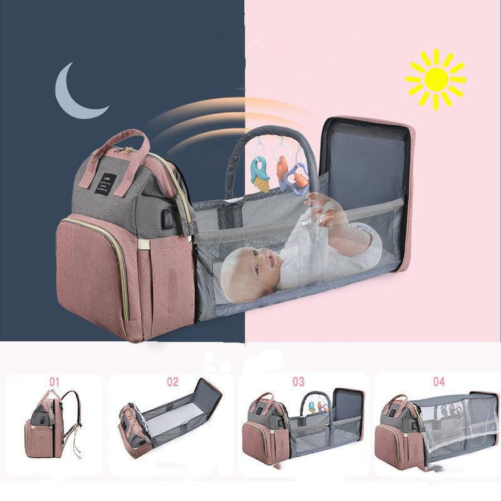 New Mummy Baby Crib Backpack Large Capacity Out Milk Insulated Bag Women - Mamofa Global Store