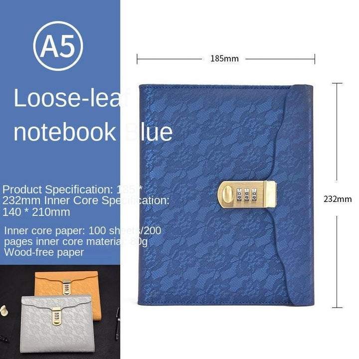 Locked Diary Hand Ledger Stationery Record - Mamofa Global Store
