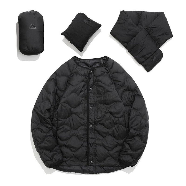 Simple Casual Wave Down Jacket Personality Couple - Mamofa Global Store