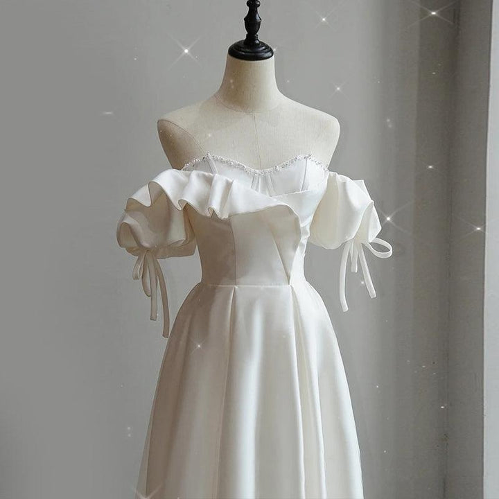 Satin Light Wedding Dress Bride French Super Fairy - Mamofa Global Store