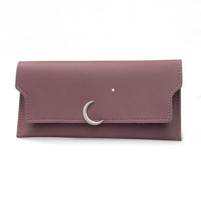 Star Moon Rivet Zipper Soft Leather Coin Wallet - Mamofa Global Store