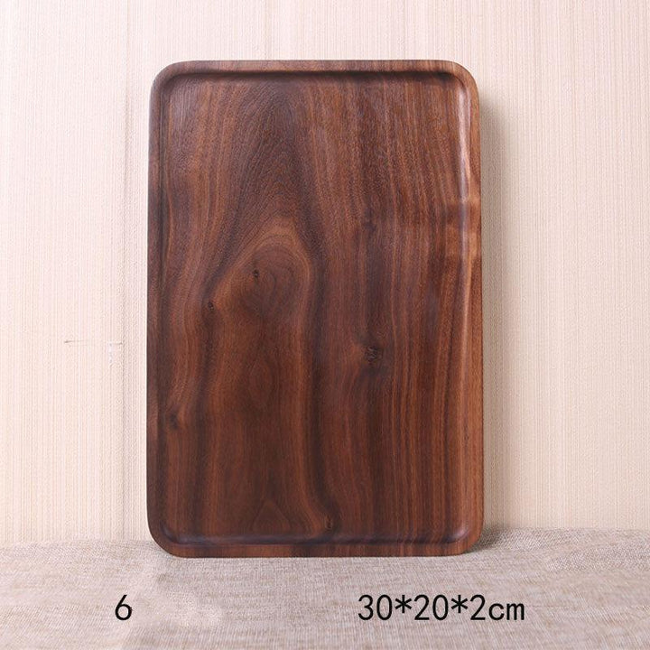 Japanese Style Wooden Black Walnut Rectangular Dinner Plate - Mamofa Global Store