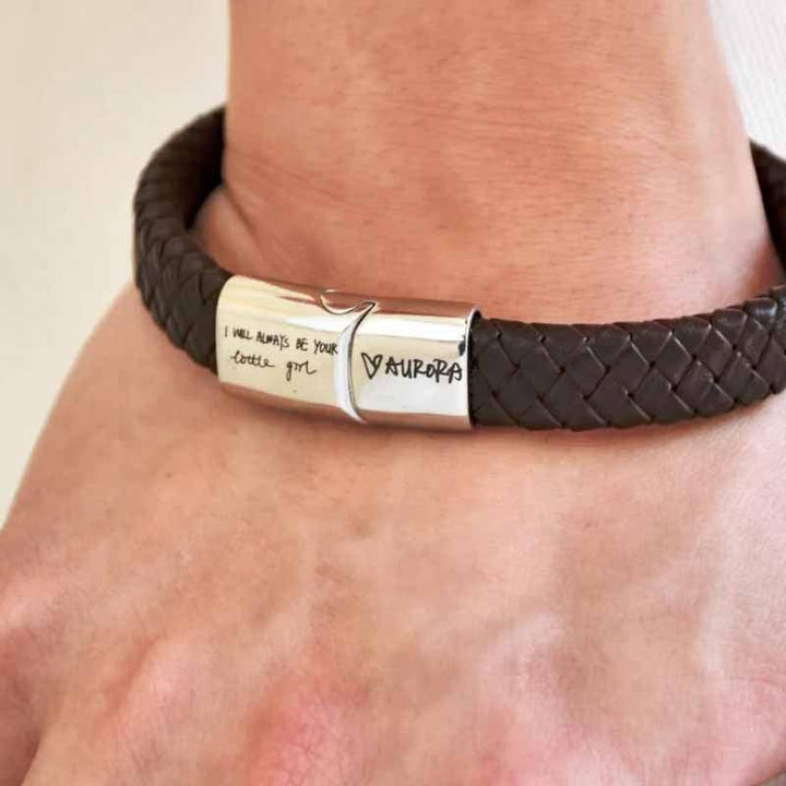 Woven Handmade Leather Bracelet With Men's Couple Name Inscription - Mamofa Global Store