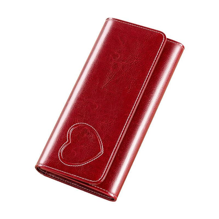 Women's Long Genuine Leather Large Capacity Wallet - Mamofa Global Store