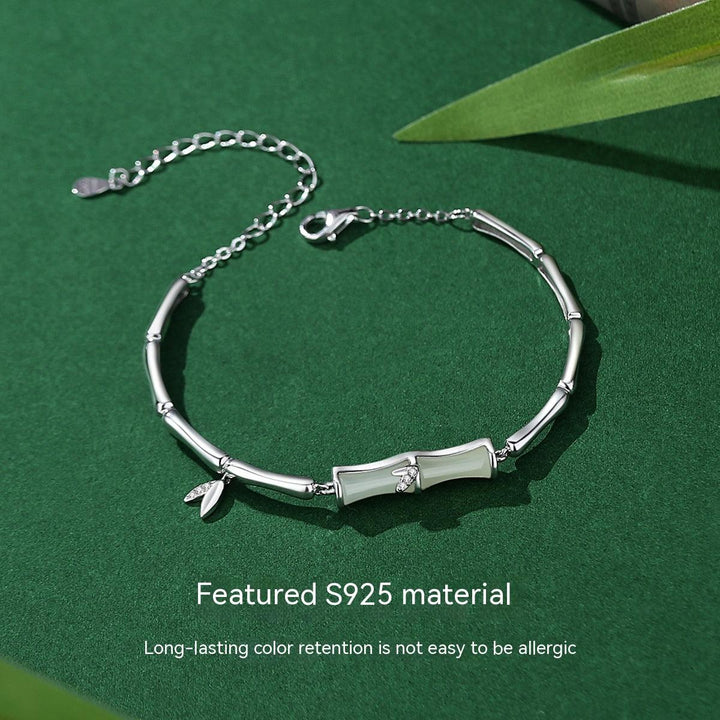 Bamboo Bracelet Women's Sterling Silver Ornament - Mamofa Global Store