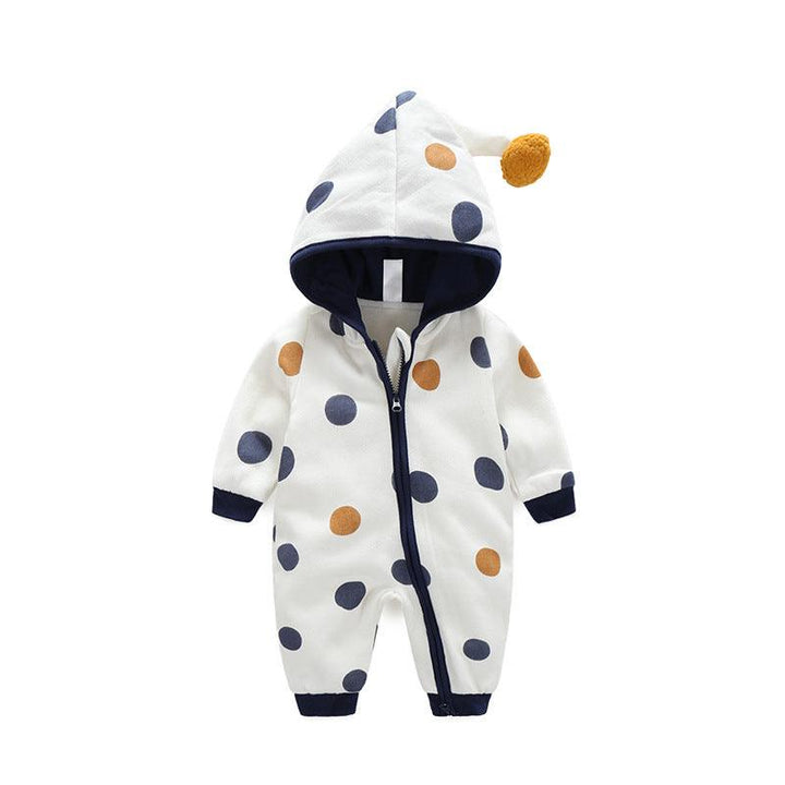 Cotton Printed Baby Hooded Crawling Bodysuit - Mamofa Global Store