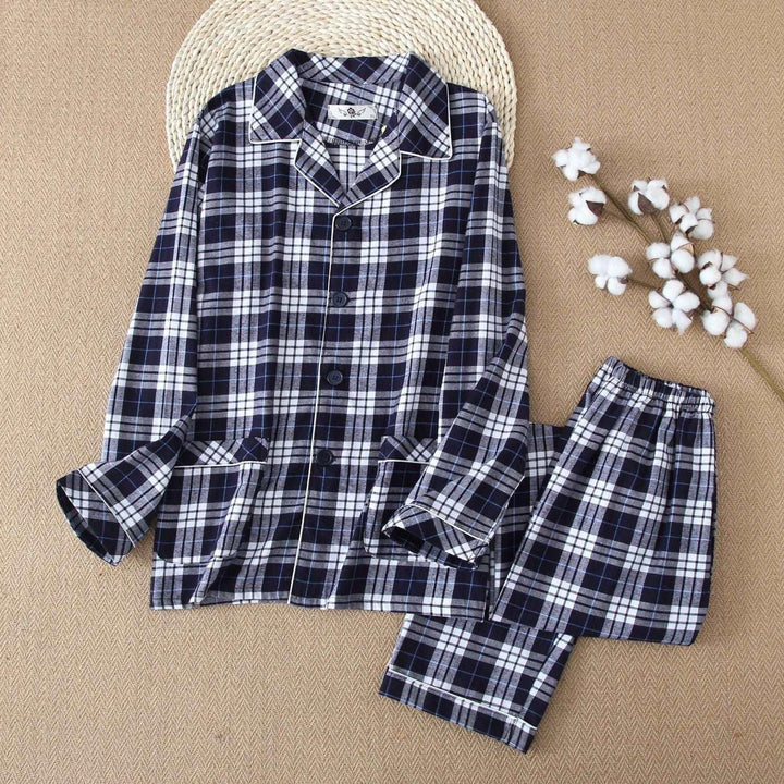 Men's Warm Cloth Flannel Pajama Suit - Mamofa Global Store