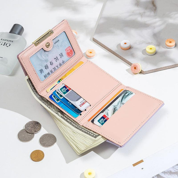 Korean Version Fashion Shiny Surface Multiple Card Slots Student Wallet - Mamofa Global Store