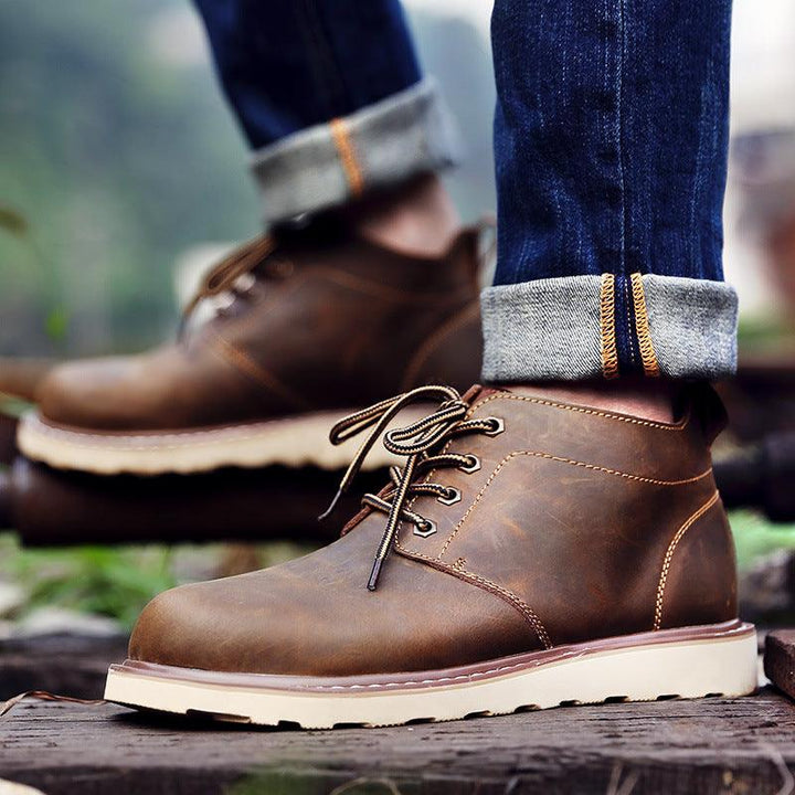 Men's Middle Top Working Wear Retro Desert Boots - Mamofa Global Store