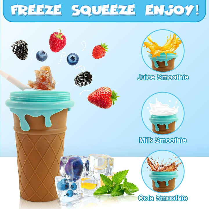 500ml Large Capacity Slushy Cup Summer Squeeze Homemade Juice Water Bottle Quick-Frozen Smoothie Sand Cup Pinch Fast Cooling Magic Ice Cream Slushy Maker Beker Kitchen Gadgets - Mamofa Global Store