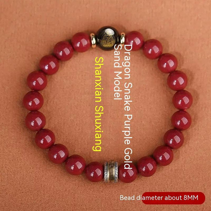 Cinnabar Bracelet Men's Purple Gold Sand Benming Buddha Bracelet - Mamofa Global Store