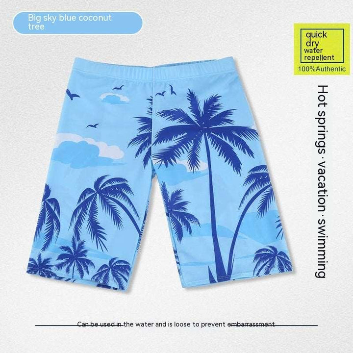 Men's Printed Large Size Loose Hot Springs Swimming Trunks - Mamofa Global Store