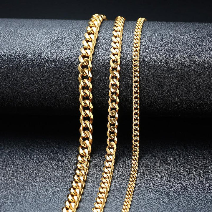 European And American Style Cuban Link Chain Women's Twin Gold Necklace - Mamofa Global Store