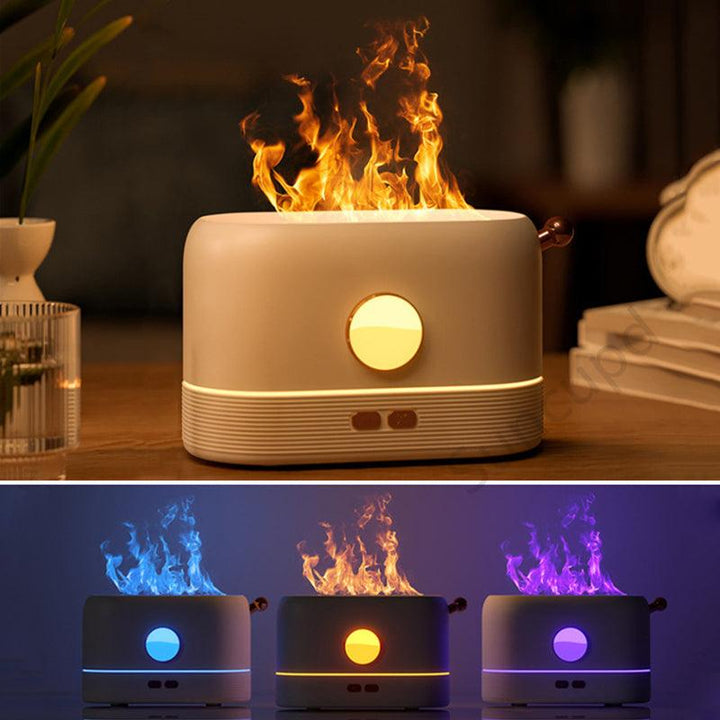 Flame Humidifier: 2-in-1 Fragrance Diffuser & Night Light - Mamofa Global Store