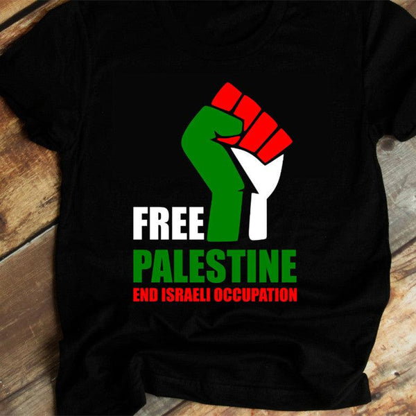 FREE PALESTINE Casual Short-sleeved T-shirt - Mamofa Global Store