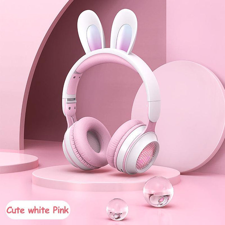 Rabbit Ear Headphones Wireless Luminous Extendable Wheat Headphones - Mamofa Global Store