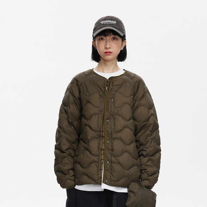 Simple Casual Wave Down Jacket Personality Couple - Mamofa Global Store