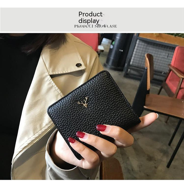 Leather Small Folding Women's Short Ultra-thin Mini Coin Purse Korean Fashion Wallet - Mamofa Global Store