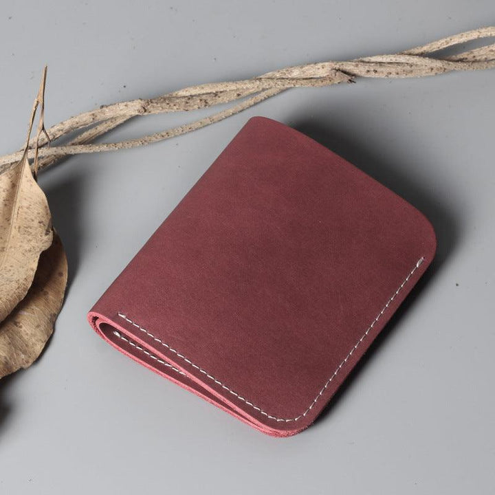 Men's And Women's Simple Hard Leather Wallet - Mamofa Global Store