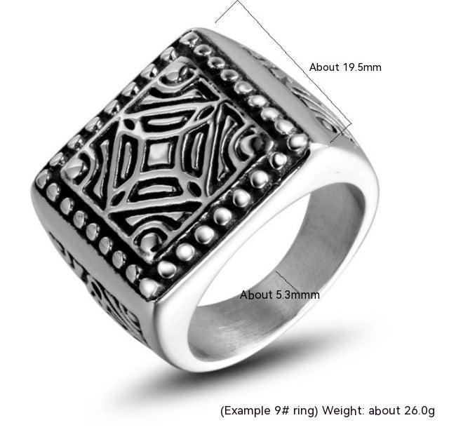 Personalized Men's Trendy Square Ring - Mamofa Global Store