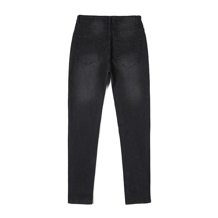 Casual Shredded Slim Zip Pencil Pants - Mamofa Global Store