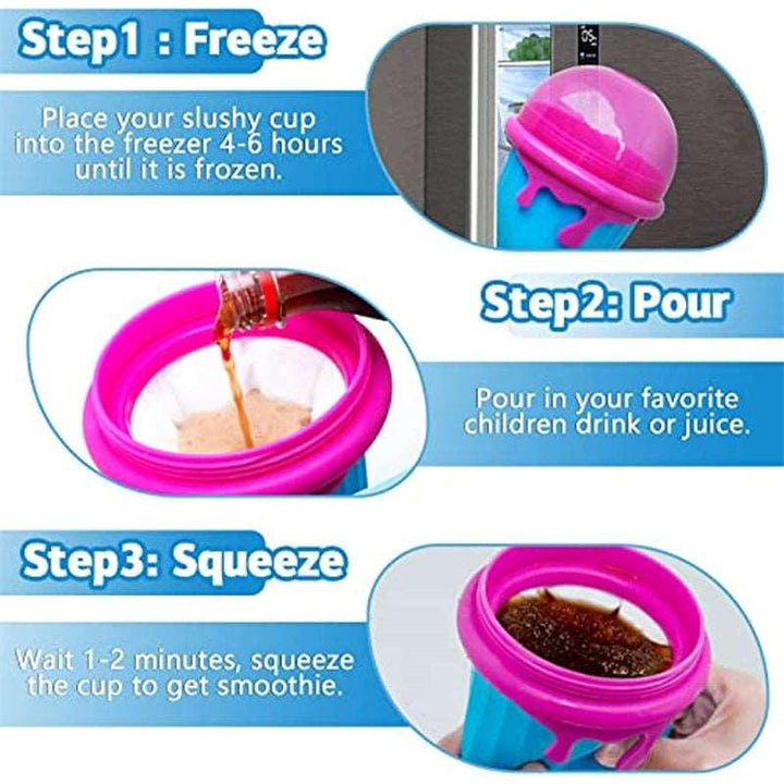 500ml Large Capacity Slushy Cup Summer Squeeze Homemade Juice Water Bottle Quick-Frozen Smoothie Sand Cup Pinch Fast Cooling Magic Ice Cream Slushy Maker Beker Kitchen Gadgets - Mamofa Global Store