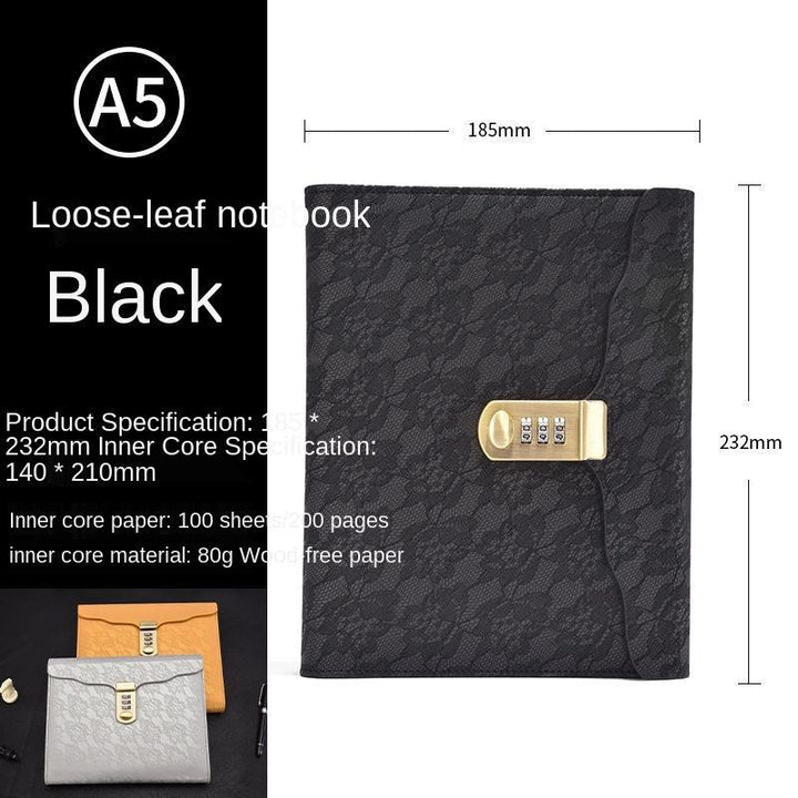 Locked Diary Hand Ledger Stationery Record - Mamofa Global Store