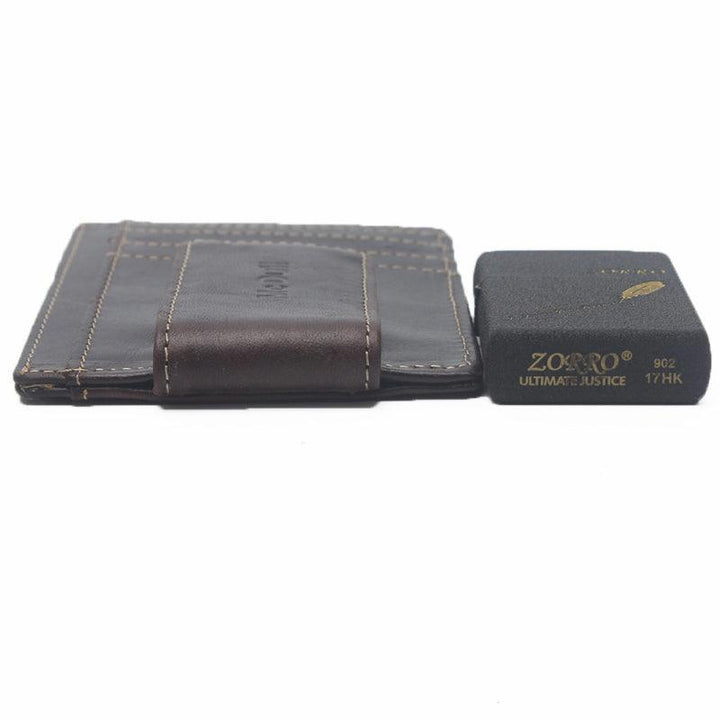 Ultra-thin Anti-magnetic RFID Oil Wax Leather Multifunctional Wallet - Mamofa Global Store