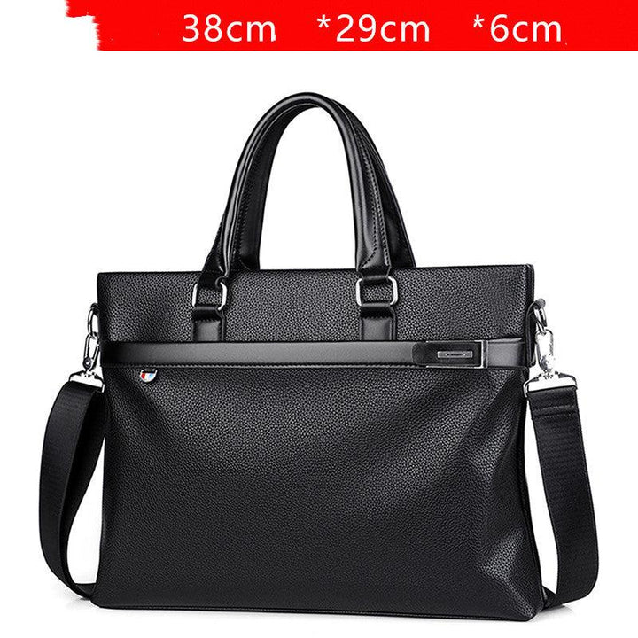 Large Capacity Business Handbag Men's Soft Leather Briefcase - Mamofa Global Store