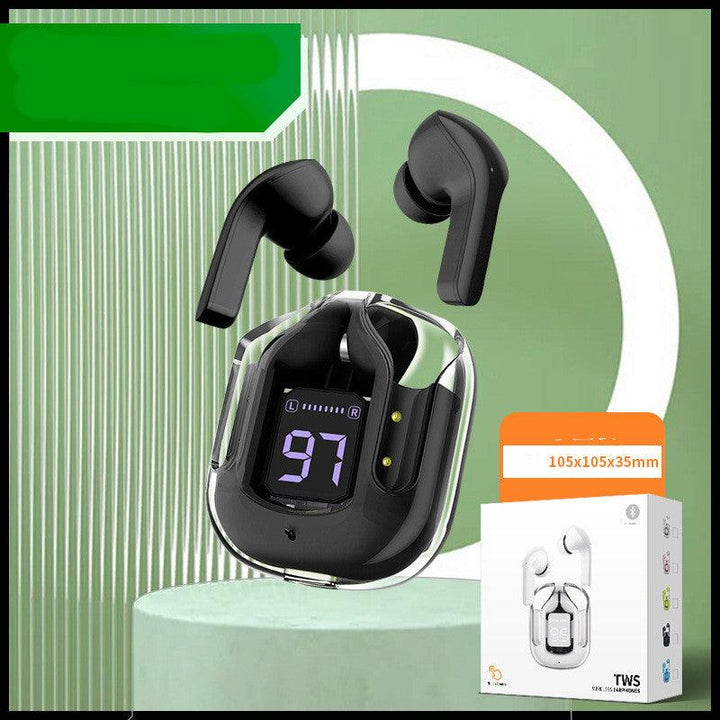 New Mini Transparent Wireless Bluetooth Headset Digital Display ENC Noise Reduction True Wireless Sports Music - Mamofa Global Store