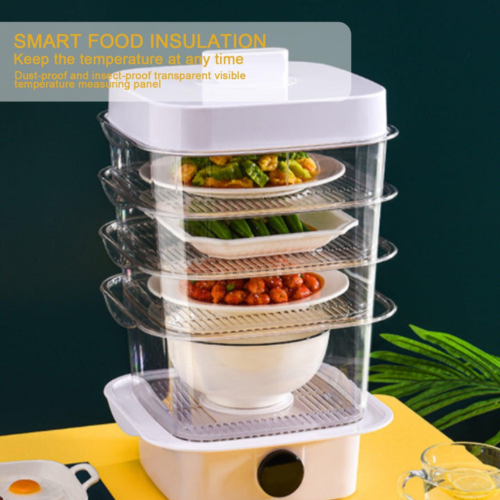 Multi-layer Dish Cover Heat Preservation Kitchen Cover Dining Table Leftover Storage Box Transparent Stack Cooking Hood Steamer - Mamofa Global Store