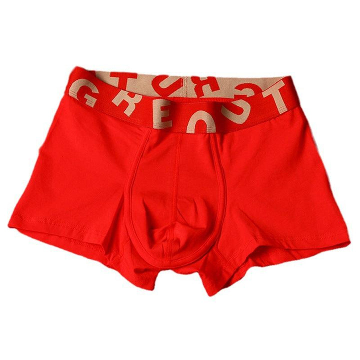 Men's Purified Cotton Underwear Festive Bright Red Mid-rise Boxers - Mamofa Global Store