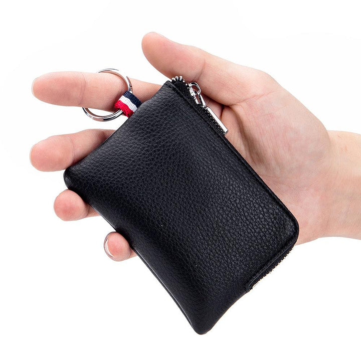 Men's Coin Purse European And American Leather Mini Wallet Soft Leather Zip Coin Driving License Key Case Card Holder Ultra-thin - Mamofa Global Store