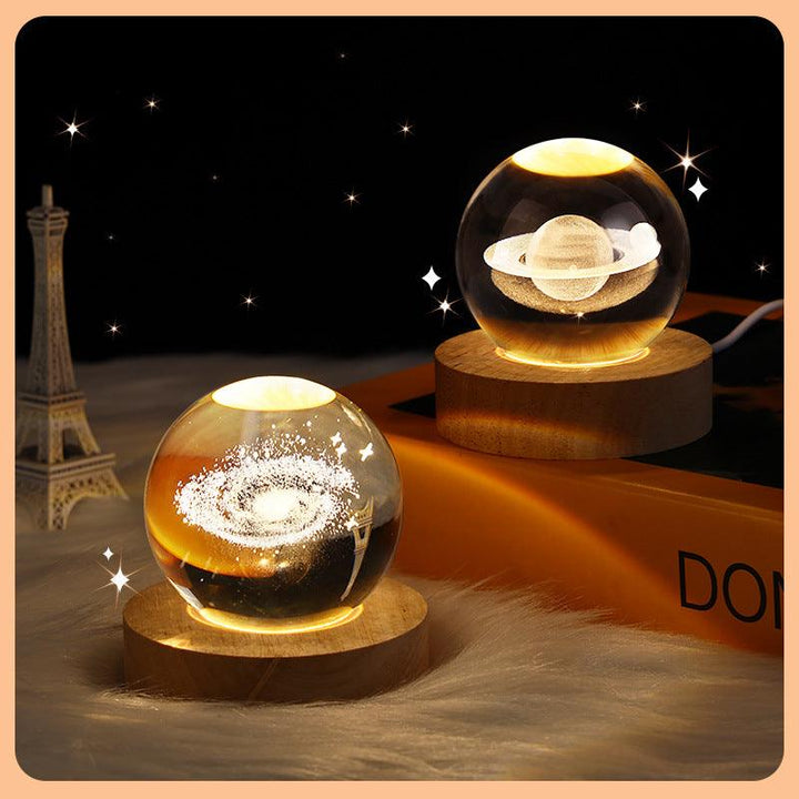 Starry Sky and Planets Crystal Ball Night Lamp - Mamofa Global Store