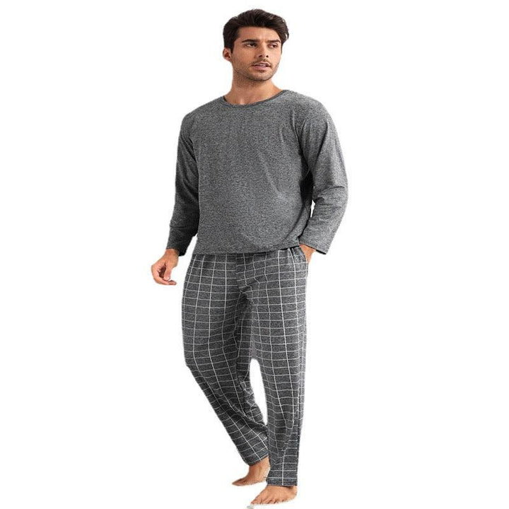 Thin Section Plaid Loungewear Outer Pants Men's Suit - Mamofa Global Store