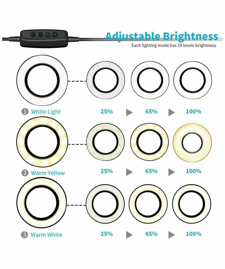 LED Selfie Ring Light With Cell Phone Holder Stand For Live Stream And Makeup - Mamofa Global Store