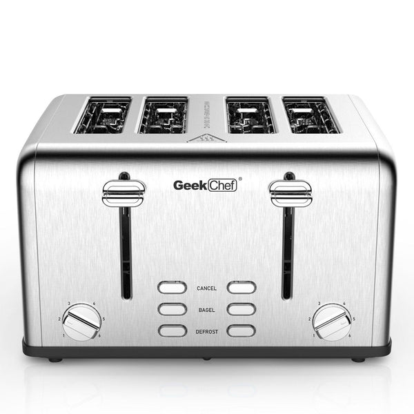 Prohibit Shelves In The Amazon. Toaster 4 Slice, Geek Chef Stainless Steel Extra-Wide Slot Toaster With Dual Control Panels Of Bagel,Defrost,Cancel Function,Ban Amazon - Mamofa Global Store