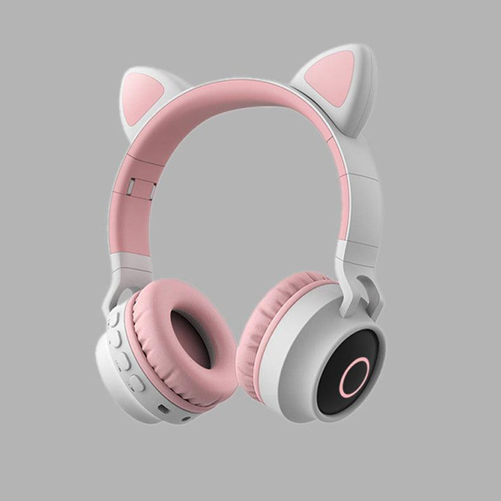 LED Light Cat Ear Headphones Wireless Bluetooth 5.0 Headset Portable Foldable Kids Headphone With Microphone Best Gift - Mamofa Global Store