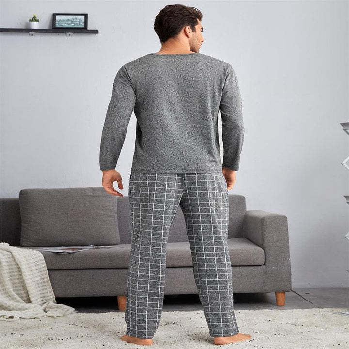 Thin Section Plaid Loungewear Outer Pants Men's Suit - Mamofa Global Store