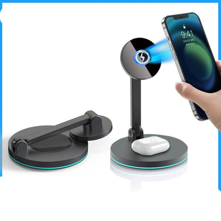 Compatible with Apple , 2 In 1 Magnetic Wireless Charger Stand For Mini Pro Max Fast Charging Station Dock Mobile Phone Chargers - Mamofa Global Store