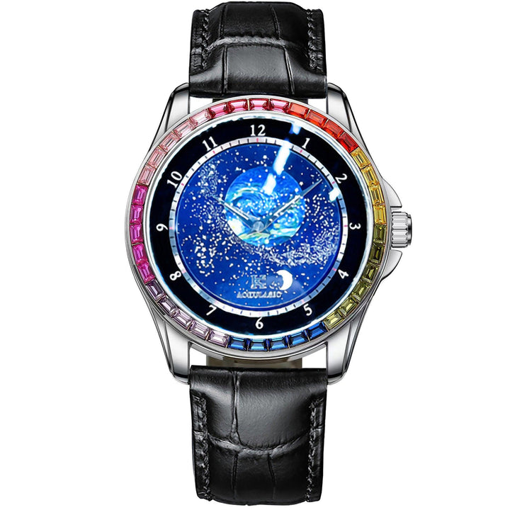 Ogulas Starry Sky Colorful Crystals Automatic Mechanical Watch Men's Waterproof Luminous Personality - Mamofa Global Store