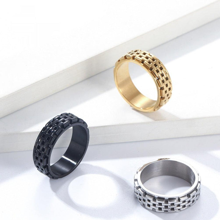 Personality Hollow Out Titanium Steel Spinning Ring - Mamofa Global Store