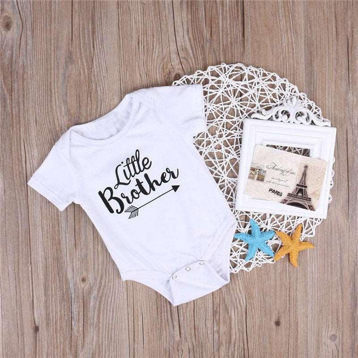 Baby Romper Sisters And Brothers Printed Short Sleeve - Mamofa Global Store