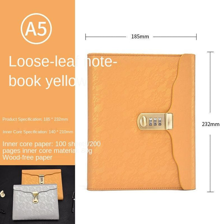 Locked Diary Hand Ledger Stationery Record - Mamofa Global Store