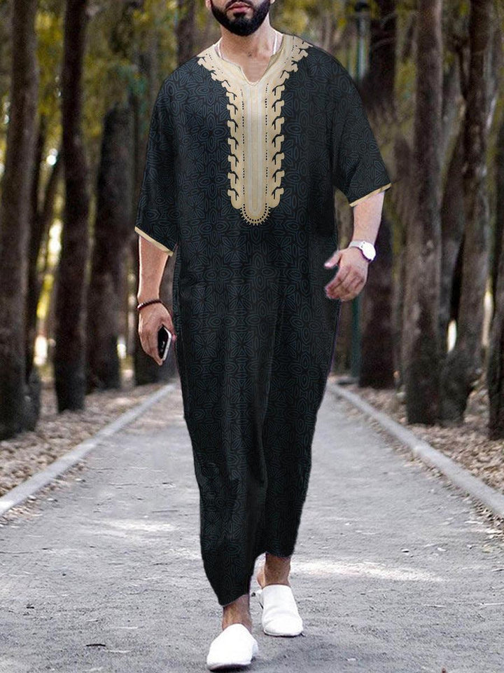 Short Sleeve Rompers Arab Ethnic Style Men - Mamofa Global Store