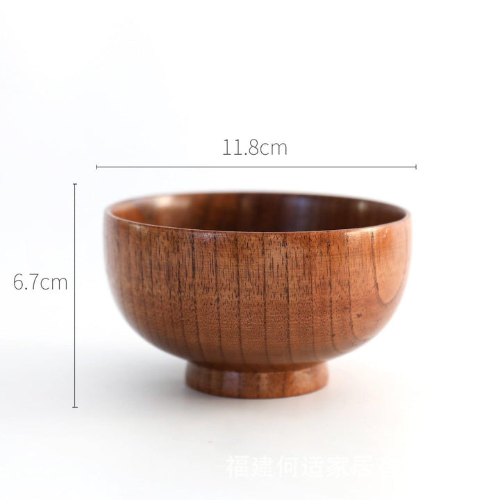 Wooden Bowl Japanese Style Wood Rice Soup Bowl Salad Bowl Food Container Large Small Bowl for Kids Tableware Wooden Utensils - Mamofa Global Store