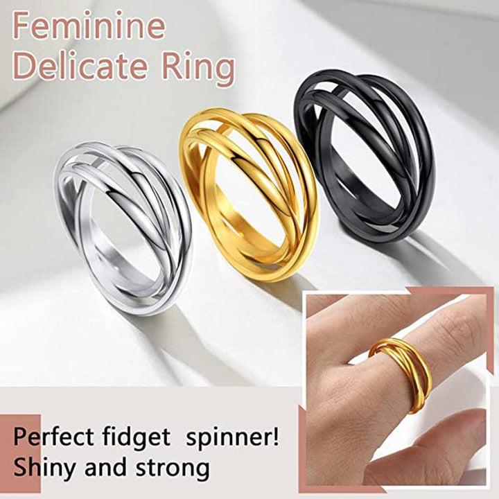 Three-ring Rotating Ring For Couple Creative Personalized Anxiety Relief Rings Women Geometric Jewelry - Mamofa Global Store