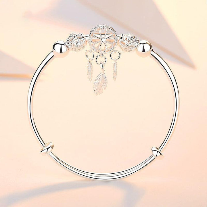 Dreamcatcher Silver Plated Bracelet Female Fashion Exquisite Adjustable Hollow - Mamofa Global Store