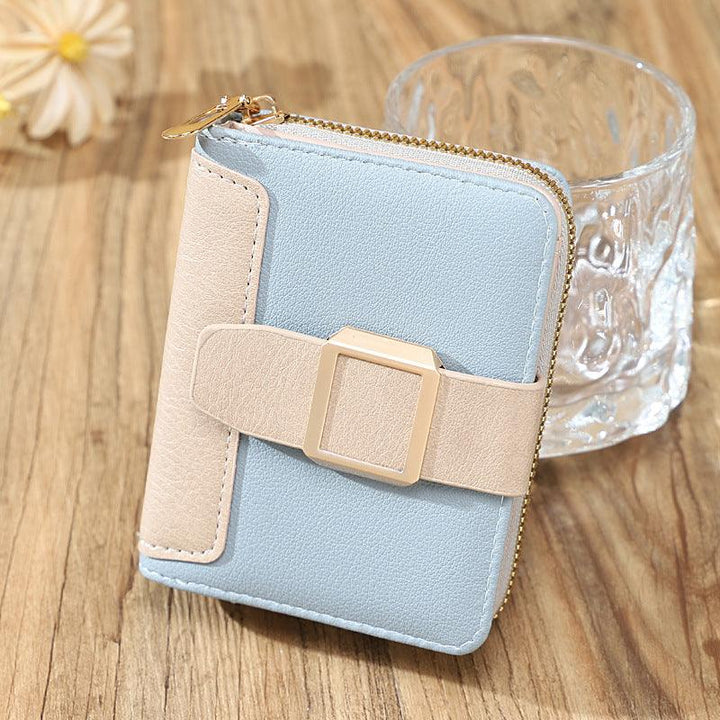 Women's Short Zipper Vertical Buckle Small Wallet - Mamofa Global Store