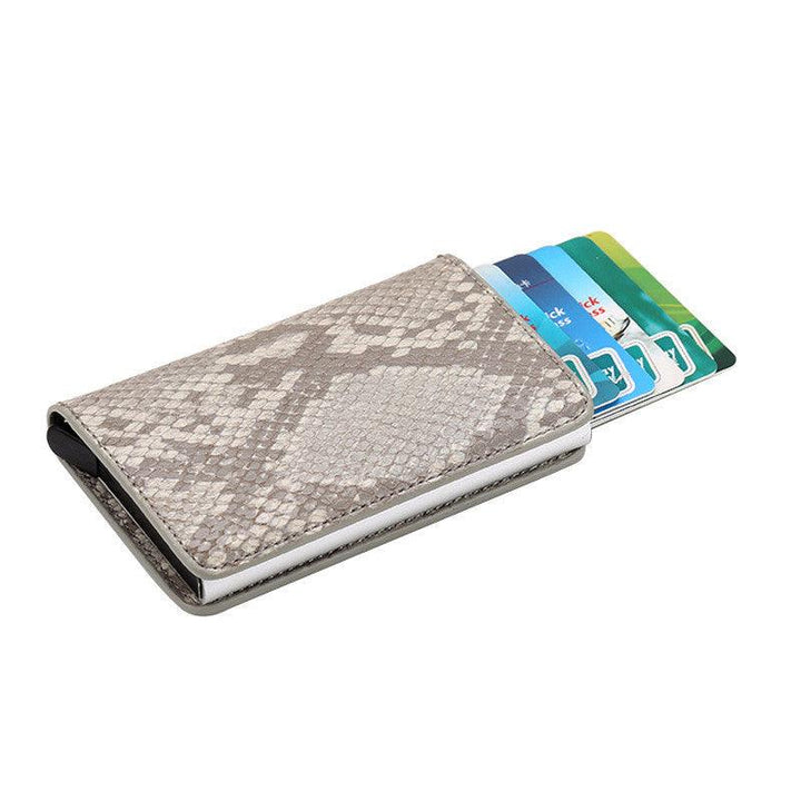 Automatic Eject Card Box Metal Aluminum Alloy Anti-theft Swipe Wallet Card Box Card For Men And Women - Mamofa Global Store